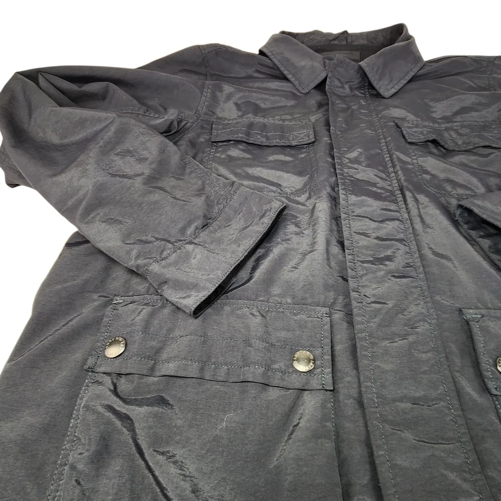 Lands' End Men's Black Jacket Lightweight Utility Large Rain Wind